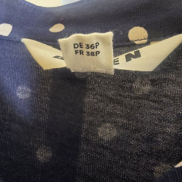 Boden Women's US 6P Navy Blue Polka Dot Short Sleeve Shirt Dress Belted *Flaw - Picture 5 of 16